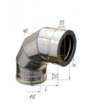 оцинк.Сэндвич колено Ф 300х400 90гр.(Феррум)